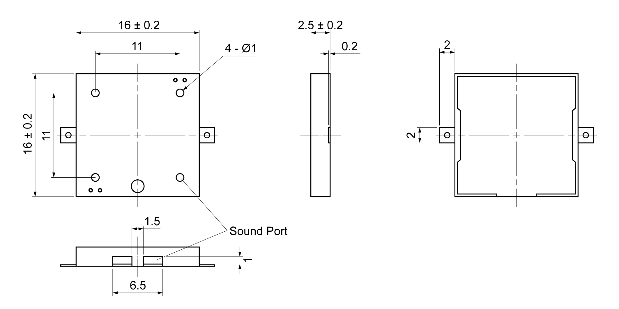 SPT1625-40A16 Mechanical Drawing